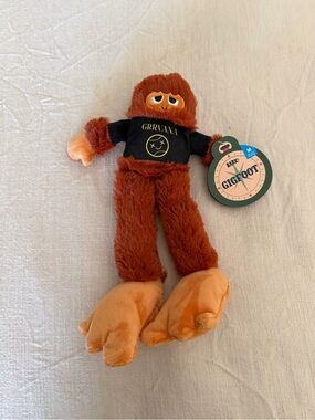 GigFoot Plush Dog Toy - Brown/Orange Gigant Foot with GRRVANA Tee
